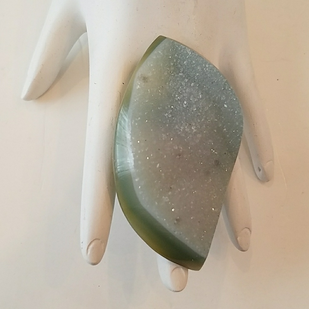 GASOLINE GLAMOUR druzy ring large sea foam